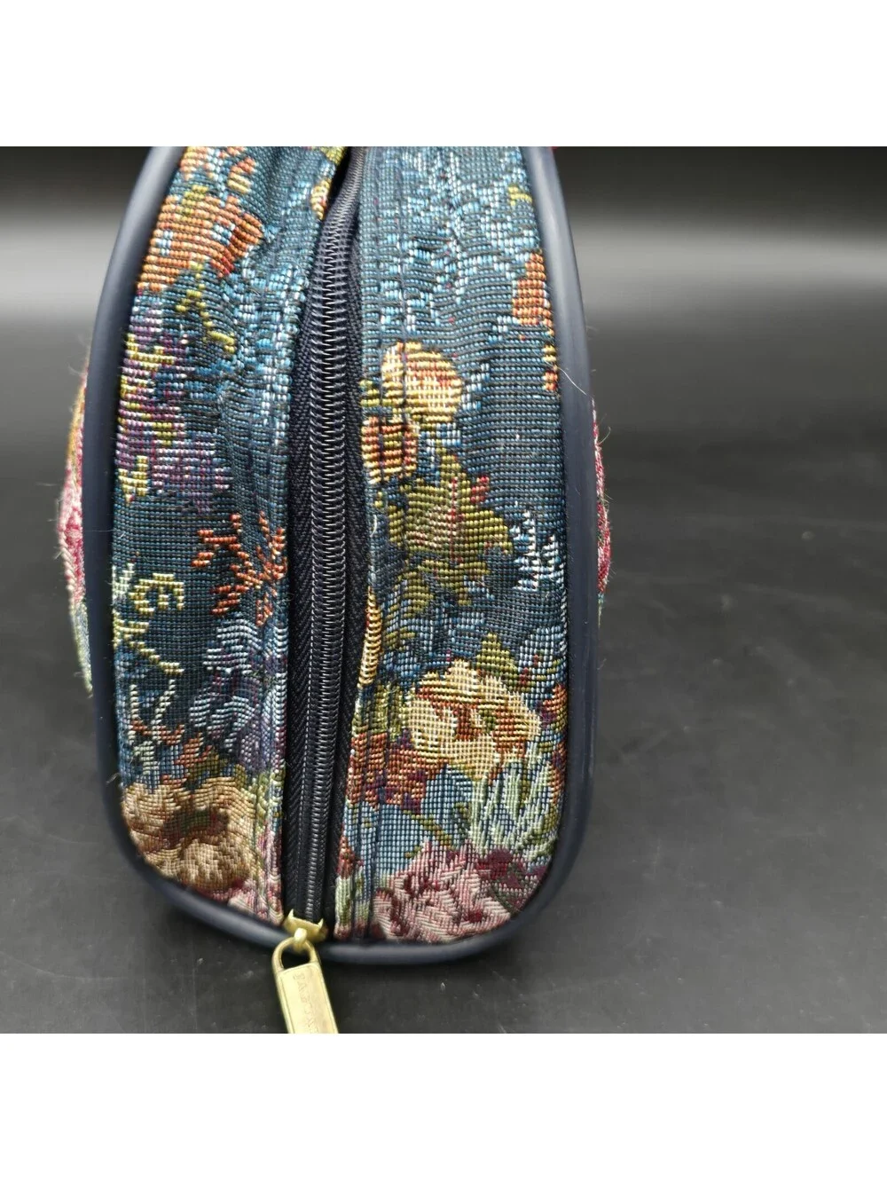 Vintage Jaguar Floral Tapestry Cosmetic Bag JCPenney Makeup Pouch RN 93877 Vtg